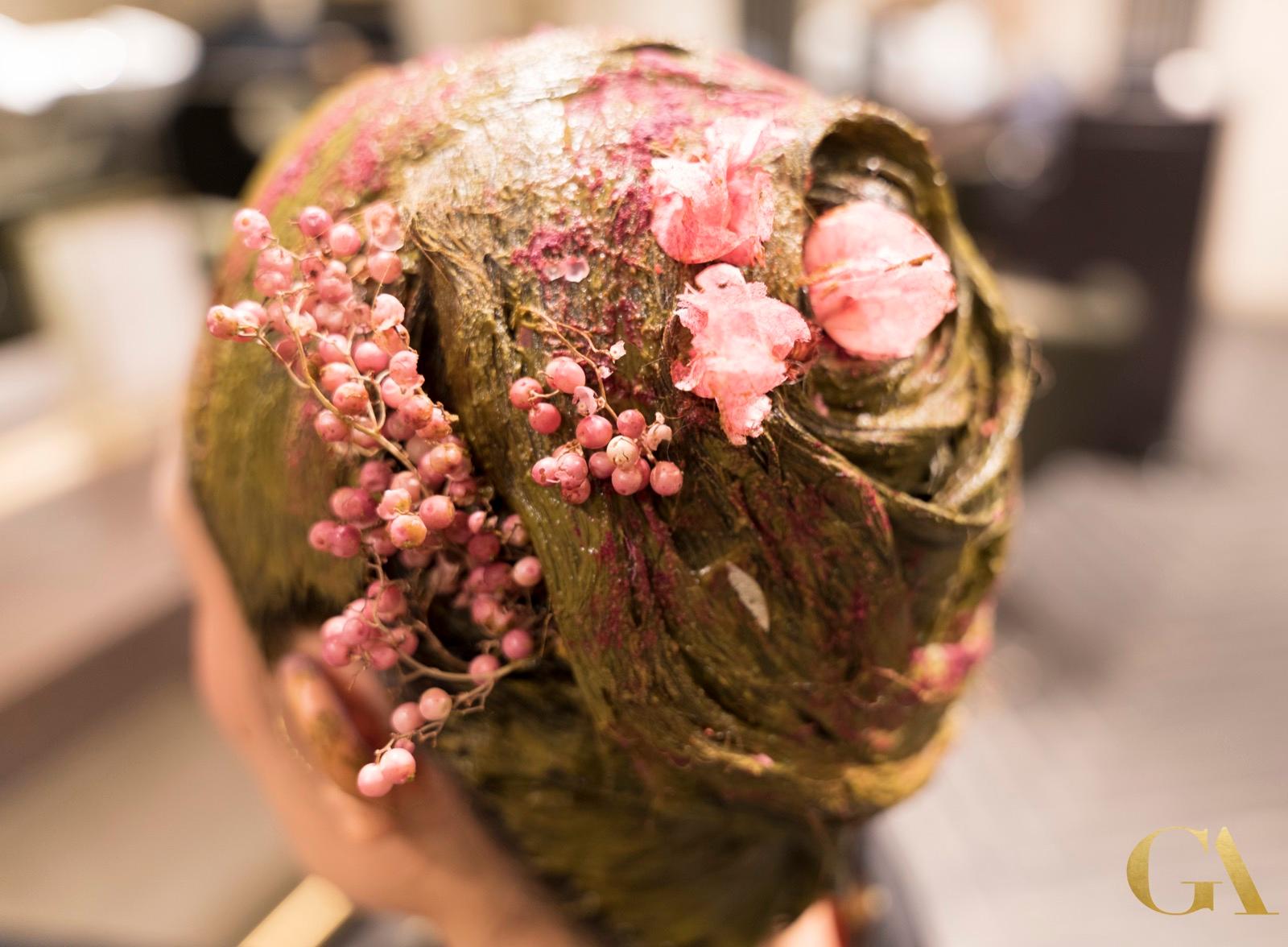 Natural organic hair colour with plant-based pigments at hair salon GA Salons London