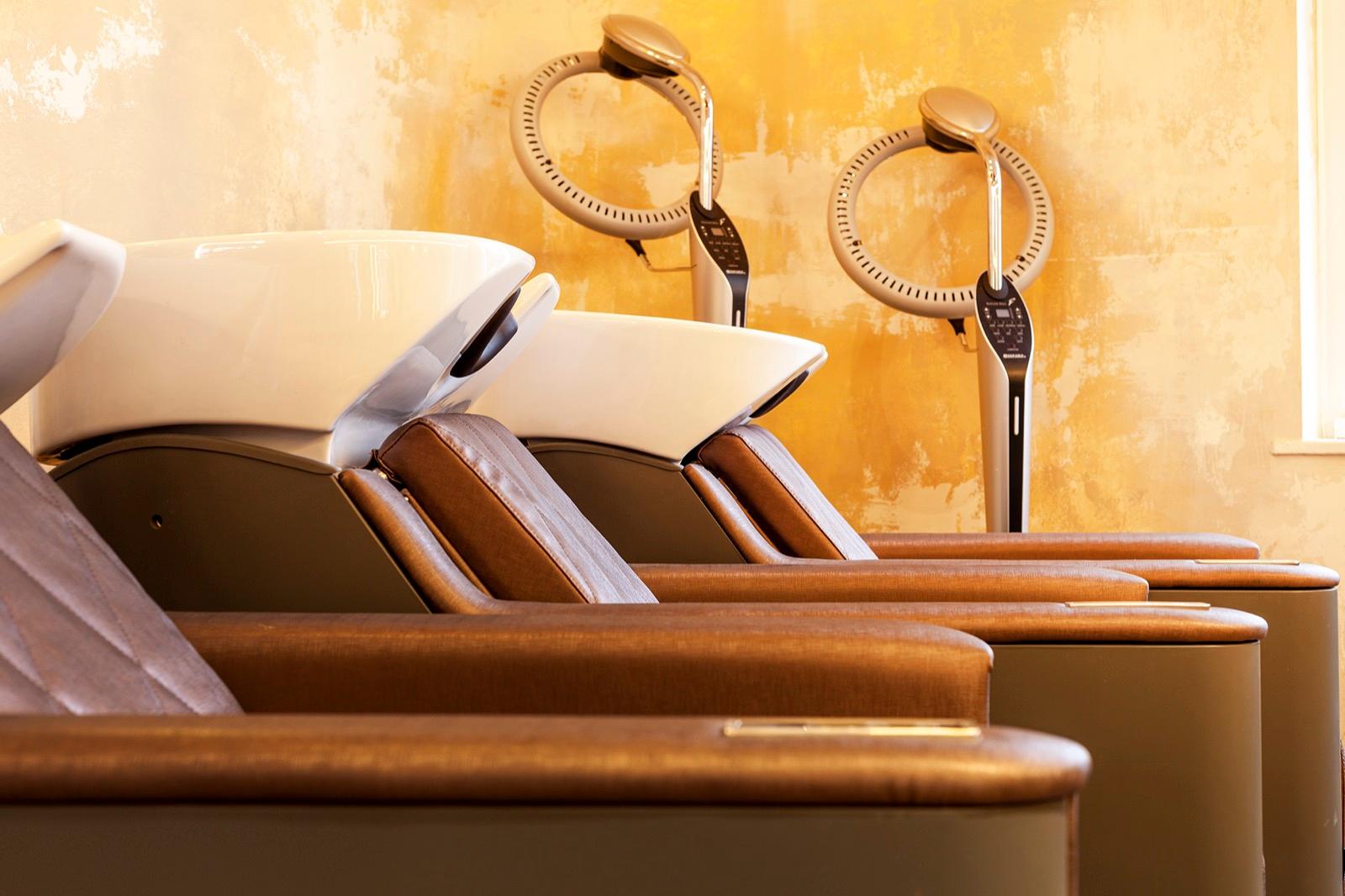 Relaxing hair wash stations at GA Salons Chelsea SW3